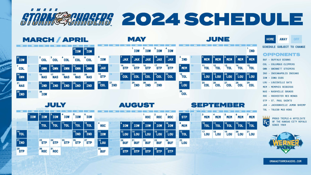 Omaha Storm Chasers Unveil Packed 2024 Season Schedule with Thrilling